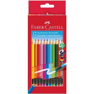 Faber-Castell  Pastelky gumovateľné set 12 farebné šesťhranné značky Faber-Castell