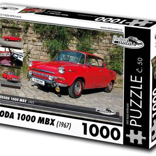 RETRO-AUTA© Puzzle č. 50 Škoda 1000 MBX (1967) 1000 dielikov