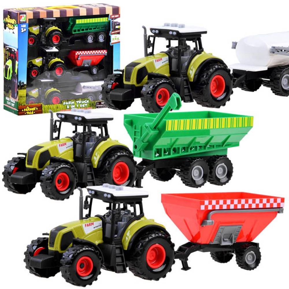 JOKOMISIADA  Sada 3 x Traktor + príves pre farmára ZA3908 značky JOKOMISIADA