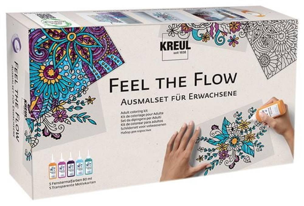 KREUL  Sada farieb na sklo pre dospelých - antistresové, ,  Feel the flow ,  Hobby Line značky KREUL