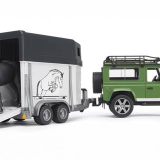 BRUDER Land Rover s prívesom pre prepravu koní vrátane 1 koňa 1.16