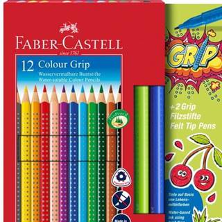 Faber-Castell Pastelky akvarelové Colour Grip 12 farebné set+2 popisovače Grip