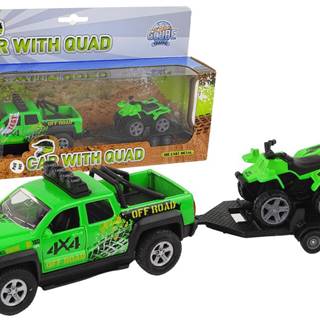Lean-toys Terénne auto s prívesom Quad Green Metal 510220