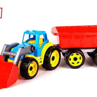 Lean-toys Traktorový buldozér s lyžicovým prívesom modrý 3688