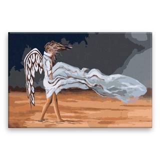 Malujsi Maľovanie podľa čísel - Anjel vo vetre - 60x40 cm,  plátno vypnuté na rám