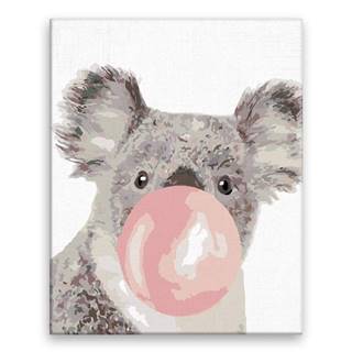 Malujsi  Maľovanie podľa čísel - Koala s bublinou - 80x100 cm,  plátno vypnuté na rám značky Malujsi
