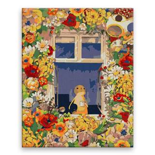 Malujsi Maľovanie podľa čísel - Kvetinový dom - 40x50 cm,  plátno vypnuté na rám