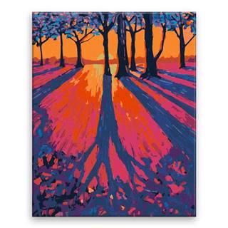 Malujsi Maľovanie podľa čísel - Západ slnka a línia stromov - 80x100 cm,  bez dreveného rámu