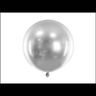 PartyDeco  Okrúhly lesklý balón 60cm,  strieborný značky PartyDeco