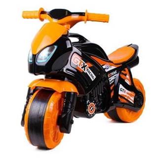 Teddies Odrážadlo motorka oranžovo-čierna plast v sáčku 35x53x74cm 24m+