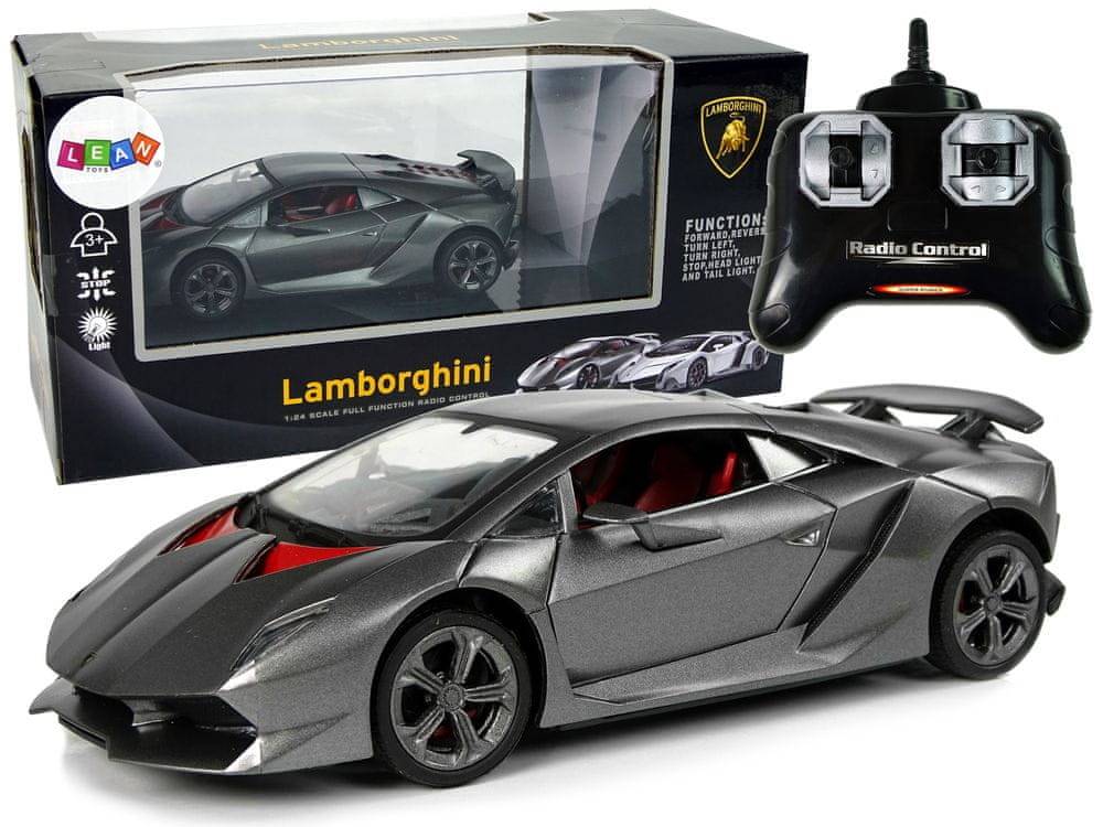 Lean-toys  Športové auto R/C 1:24 Lamborghini Silver 2.4 G Lights značky Lean-toys