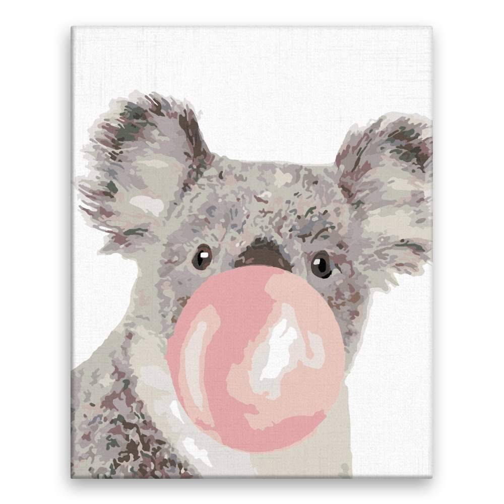 Malujsi  Maľovanie podľa čísel - Koala s bublinou - 80x100 cm,  plátno vypnuté na rám značky Malujsi