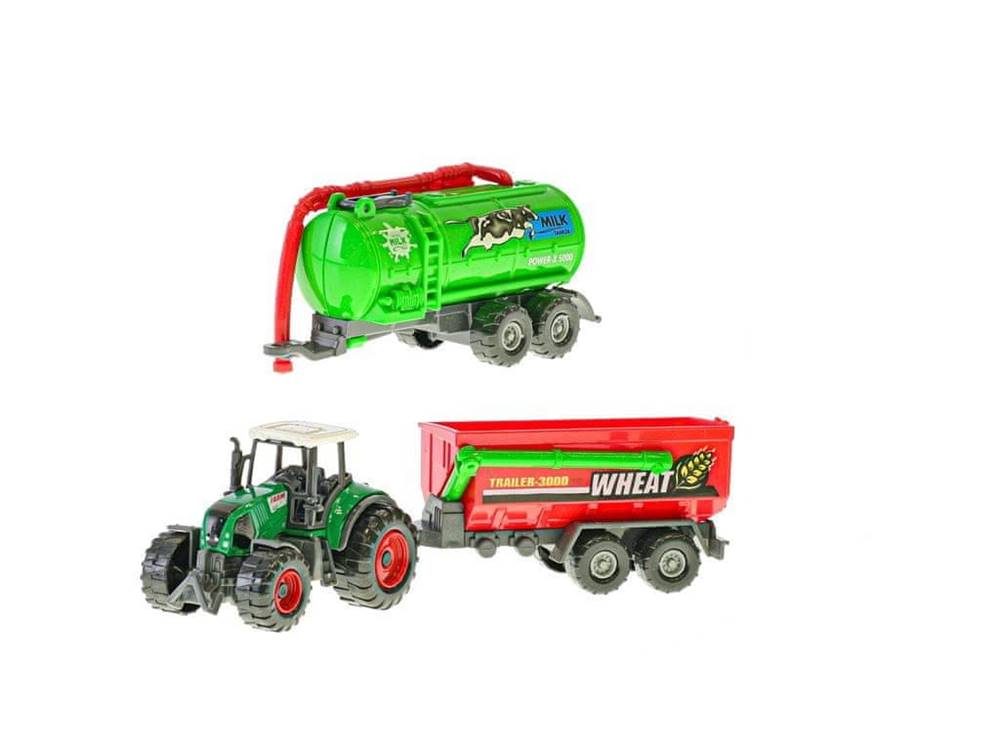 Mikro Trading  Traktor 9 cm kovový s voľným chodom s ťažným vozidlom a cisternou značky Mikro Trading