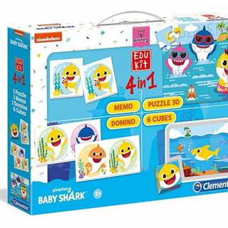 Clementoni  EDUkit - Baby Shark 4v1 (pexeso,  60 puzzle,  domino,  6 kociek) značky Clementoni