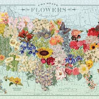 Galison  Puzzle USA z kvetov 1000 dielikov značky Galison