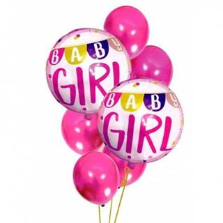KIK  Balóniky pre dievčatko babyshower 30-46 cm 7 ks ružové