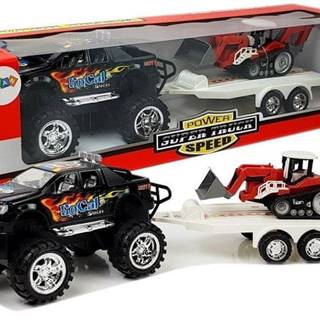 Lean-toys Súprava pohonu predných kolies Terénne auto Čierny traktor s rýpadlom
