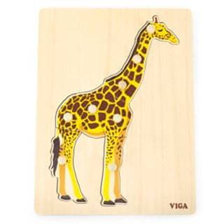 Viga Drevené Montessori puzzle - žirafa