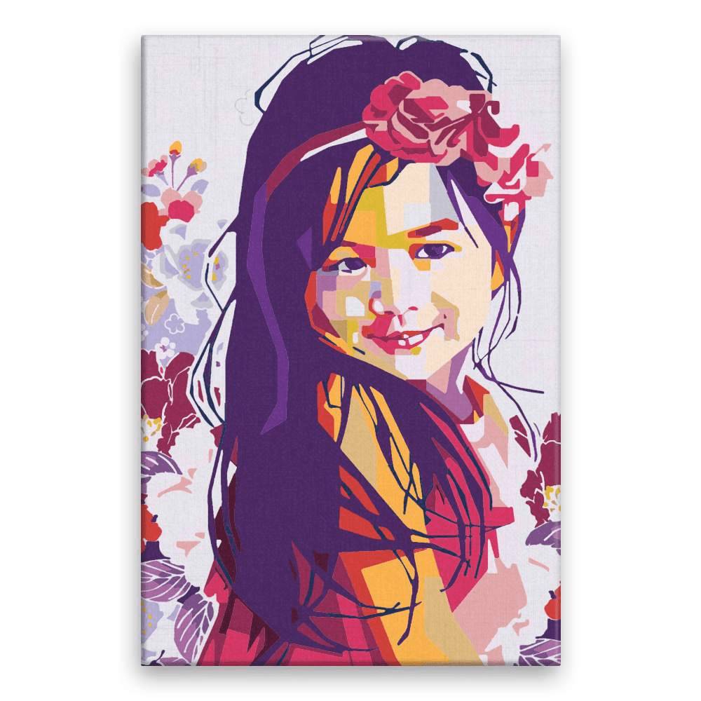 Malujsi  Maľovanie podľa čísel - Dievčatko v ružovom - 40x60 cm,  bez dreveného rámu značky Malujsi