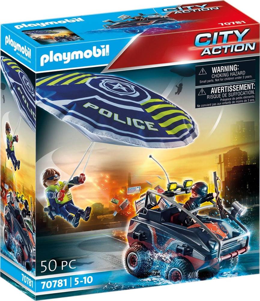 EDUCA PLAYMOBIL City Action 70781 Policajný padák: Prenasledovanie obojživelného vozidla značky EDUCA