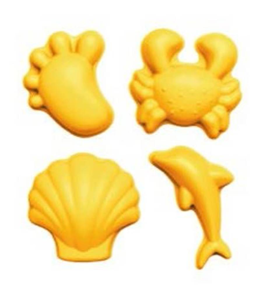 Scrunch  Silikónové formy na piesok 4 ks. - Pastelová žltá značky Scrunch