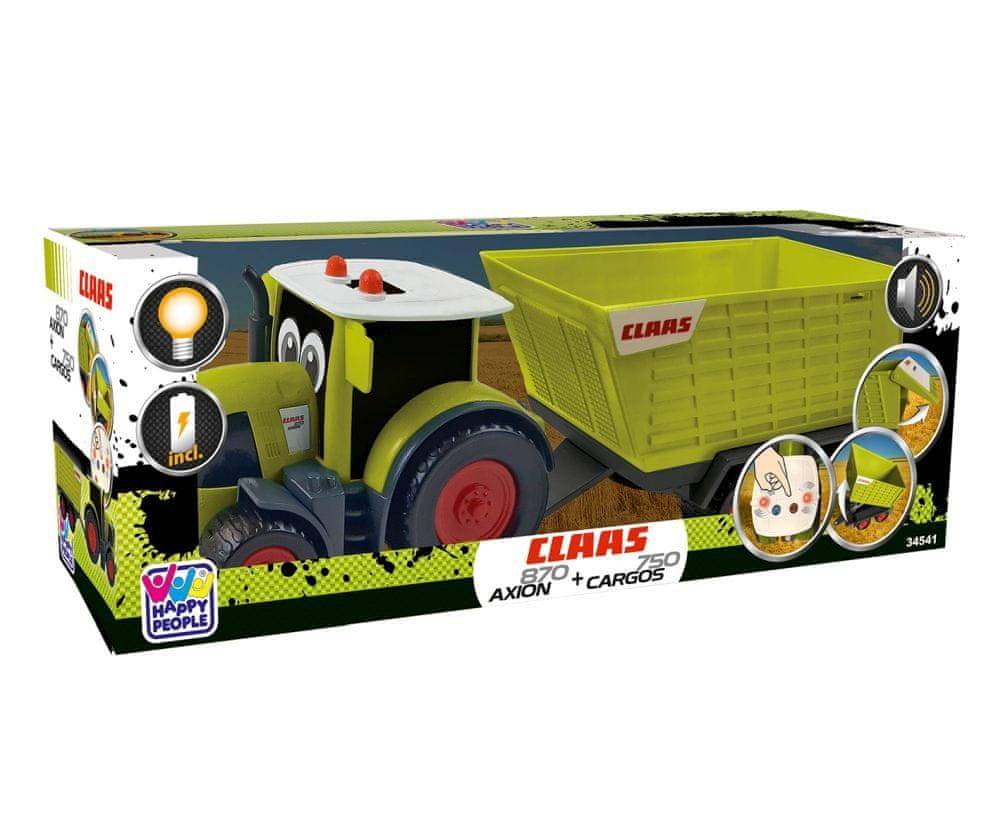 Happy People  Traktor s prívesom CLAAS KIDS AXION 870 + Cargos 750 značky Happy People