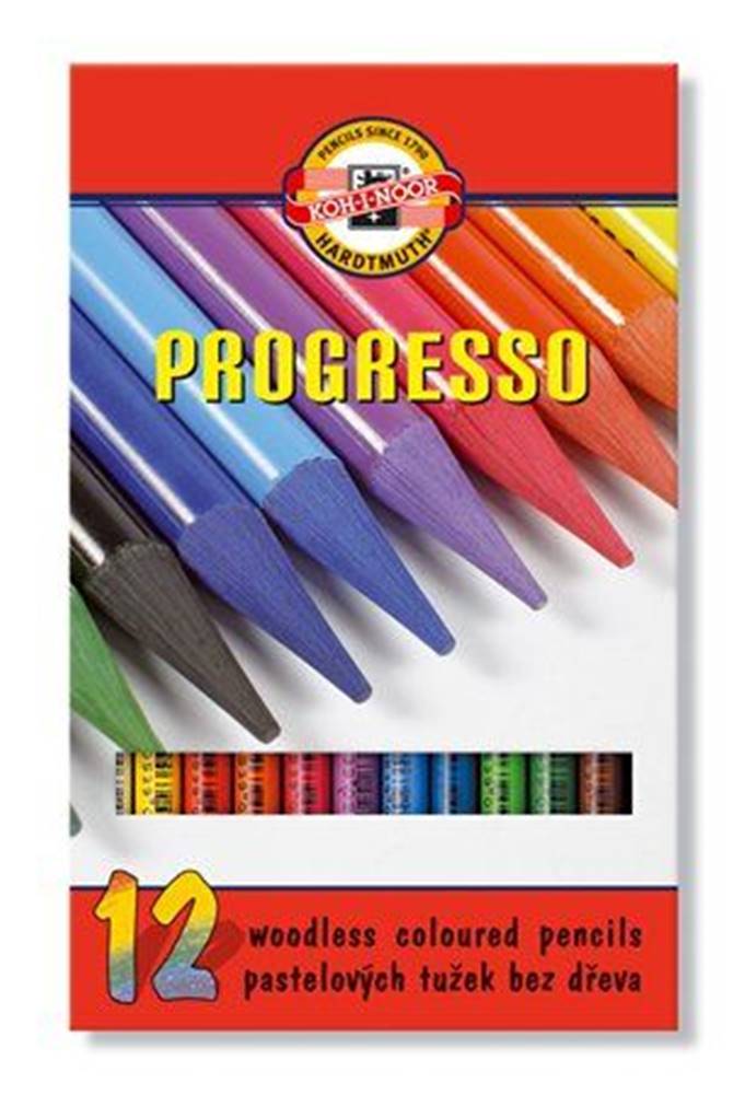 KOH-I-NOOR  Farebné pastelky Progresso 8756/12,  12ks,  bez dreva značky KOH-I-NOOR