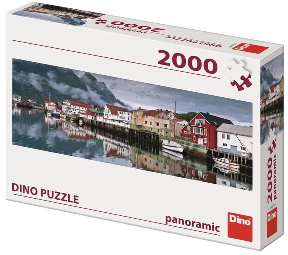 DINO  Rybárska dedina puzzle panoramic 2000 dielikov značky DINO