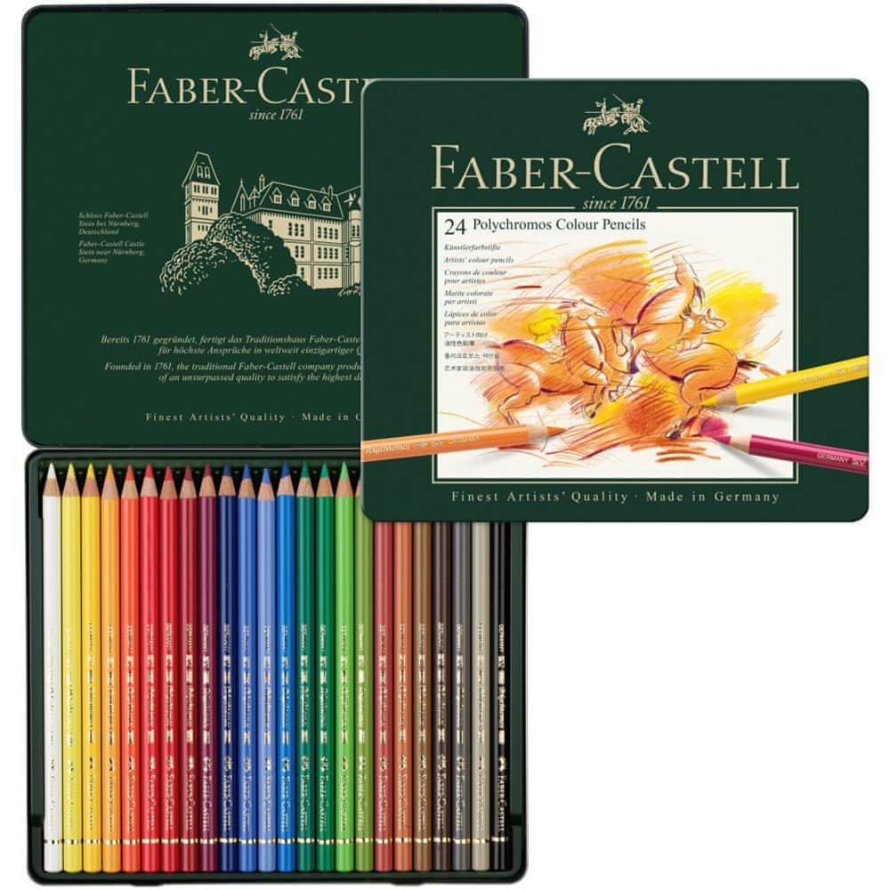 Faber-Castell  Pastelky Polychromos 24 ks plech set značky Faber-Castell