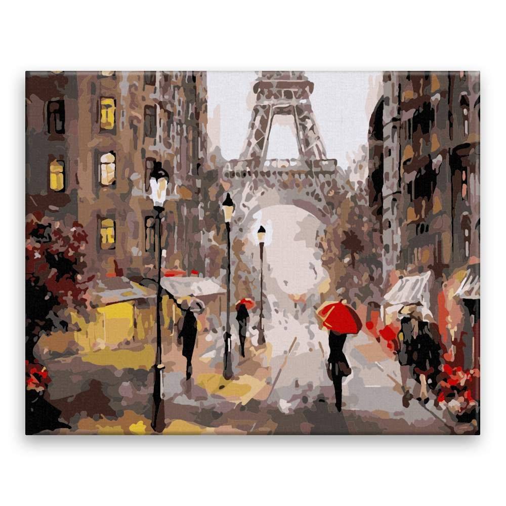 Malujsi  Maľovanie podľa čísel - Ulice Paríža - 100x80 cm,  bez dreveného rámu značky Malujsi