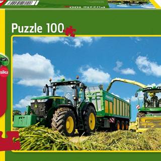 Schmidt Puzzle John Deere Traktor s rezačkou 100 dielikov + model SIKU