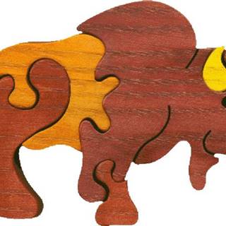 Fauna Dřevěné minipuzzle bizon,  FAUNA