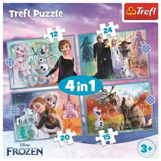  Puzzle Ledové království: Úžasný svět 4v1 (12, 15, 20, 24 dílků)