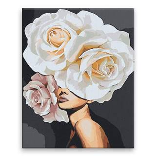 Malujsi Maľovanie podľa čísel - Kvetinová žena - 40x50 cm,  bez dreveného rámu