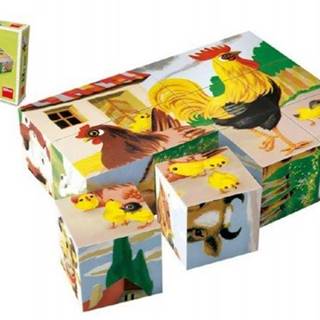 Topa Kocky kubus Domáce zvieratká drevo 12ks v krabičke 16x12x4cm