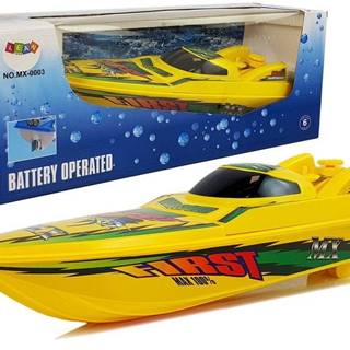Lean-toys  Batériový čln 4-cestný žltý so zelenými prvkami 40 cm značky Lean-toys
