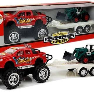 Lean-toys Súprava červeného terénneho vozidla s pohonom predných kolies a rýpadlom