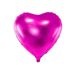 PartyDeco Fóliový balón- Srdce 45cm,  tm.ružový