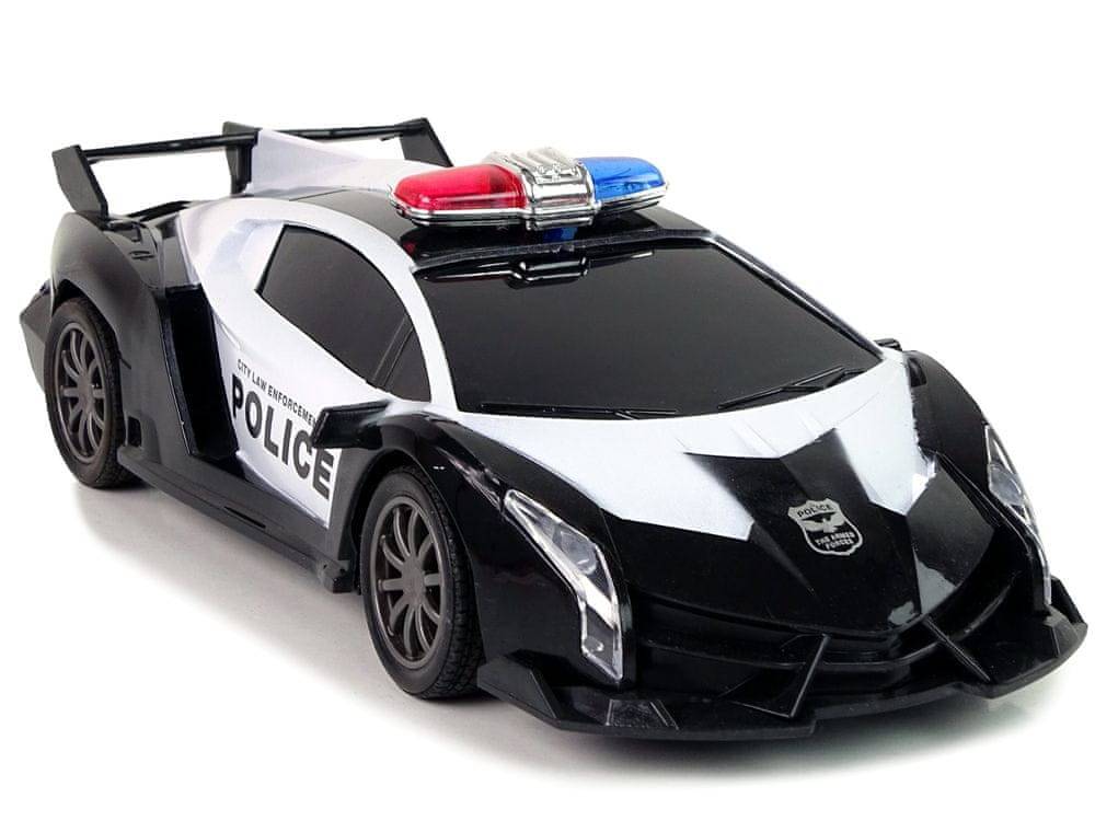 Lean-toys  Policajné R/C diaľkovo ovládané pretekárske auto + dobíjacia batéria značky Lean-toys