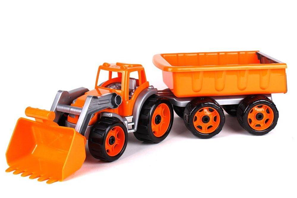 Lean-toys  Traktorový buldozér s lyžicovým prívesom Orange 3688 značky Lean-toys