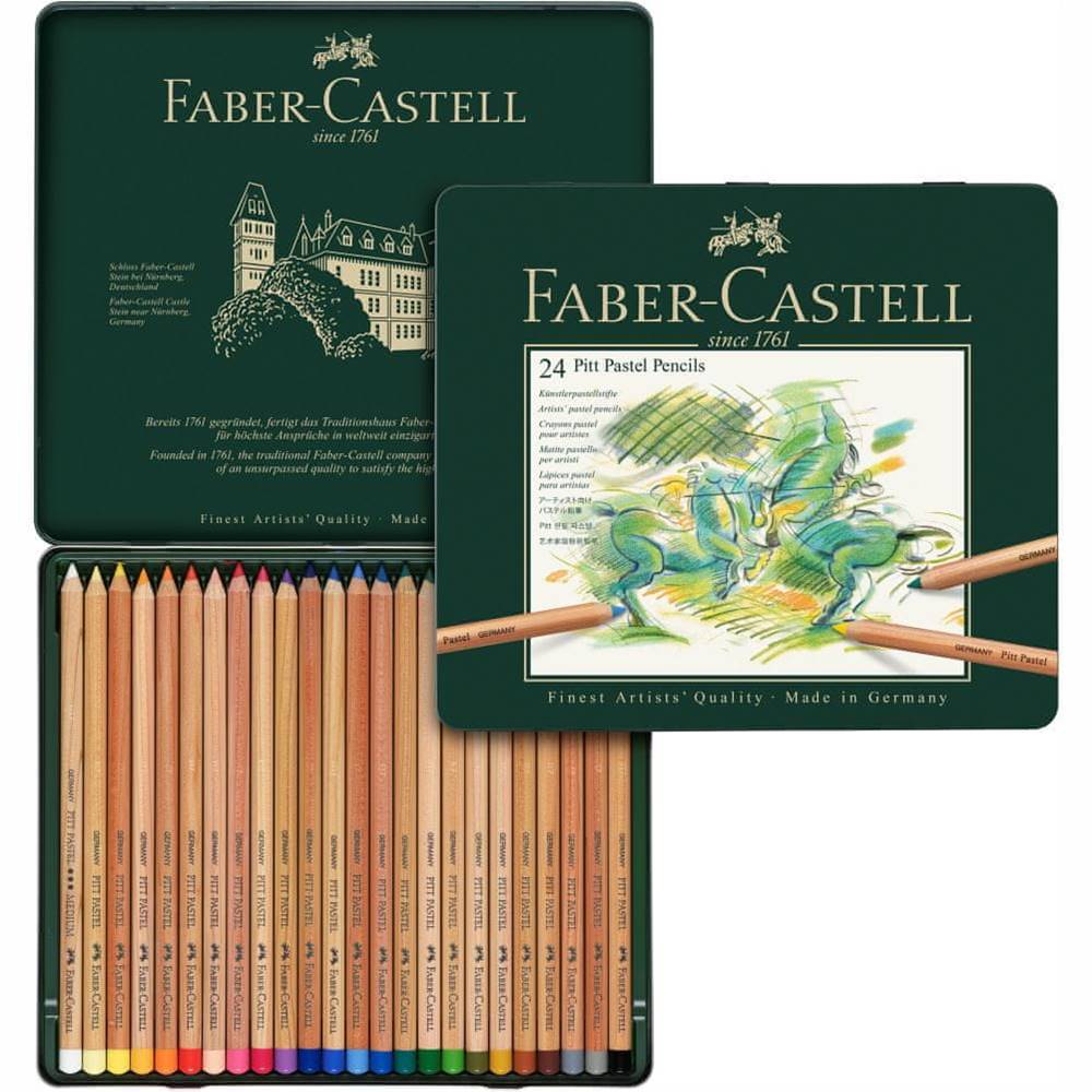 Faber-Castell  Pastel v ceruzke Pitt 24 farebné - plech značky Faber-Castell