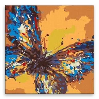 Malujsi Maľovanie podľa čísel - Farebný motýľ - 80x80 cm,  plátno vypnuté na rám