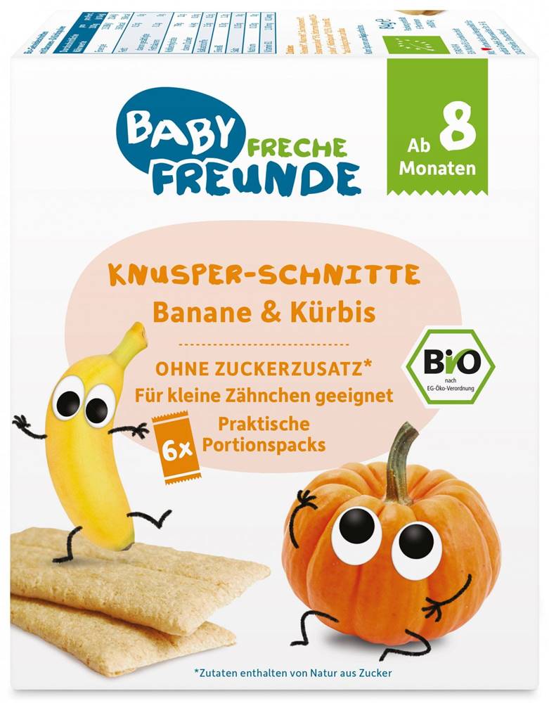 Freche Freunde  BIO Chrumkavé oblátky - Banán a tekvica 6x14g značky Freche Freunde