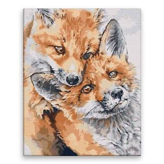 Malujsi Maľovanie podľa čísel - Objatie líšky - 80x100 cm,  bez dreveného rámu