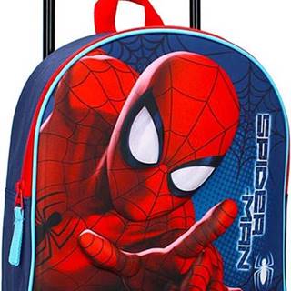 Vadobag Batoh na kolečkách Spiderman Friends 3D 32cm modrý
