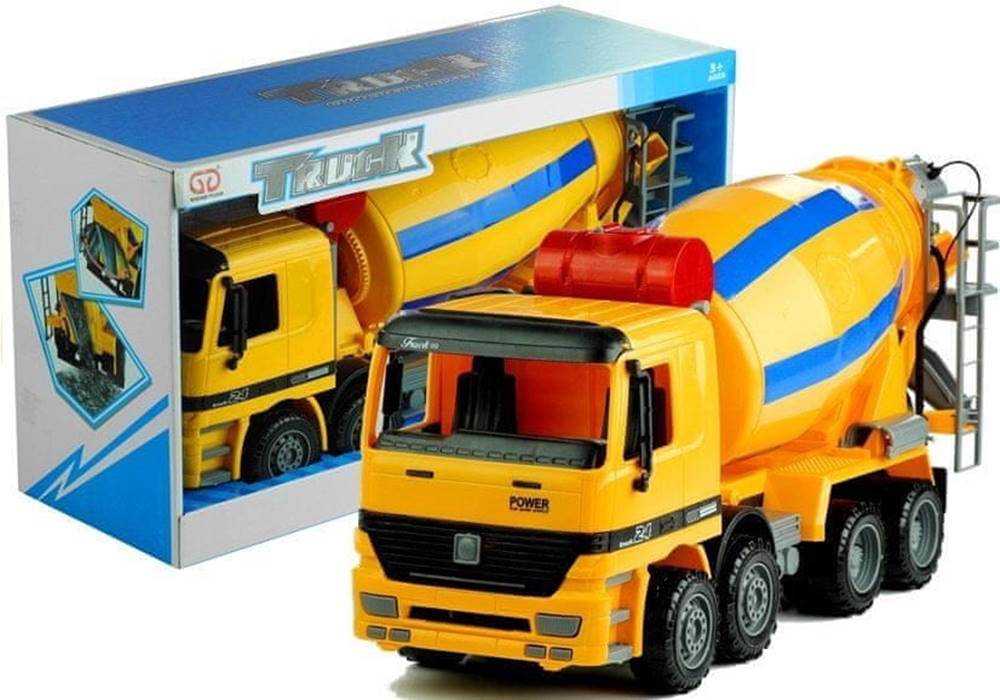 Lean-toys  Veľký miešač betónu pohyblivé časti žltý Truck značky Lean-toys