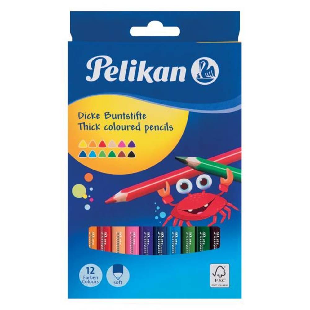 Pelikan  Farbičky trojhranné hrubé 12 ks značky Pelikan