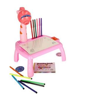 KIK  Ružový kresliaci stolík s projektorom žirafa značky KIK