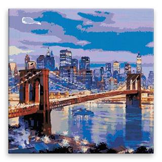 Malujsi  Maľovanie podľa čísel - Brooklyn Bridge - 40x40 cm,  plátno vypnuté na rám značky Malujsi