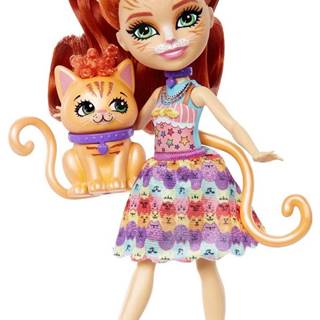 Mattel Enchantimals bábika a zvieratko - Cuddler a mačička FNH22